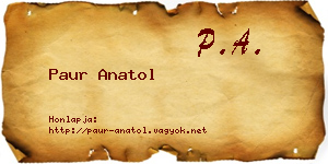 Paur Anatol névjegykártya